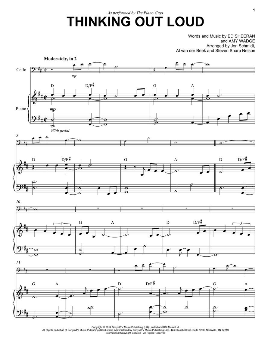 Thinking Out Loud Piano scores gallery preview page 1