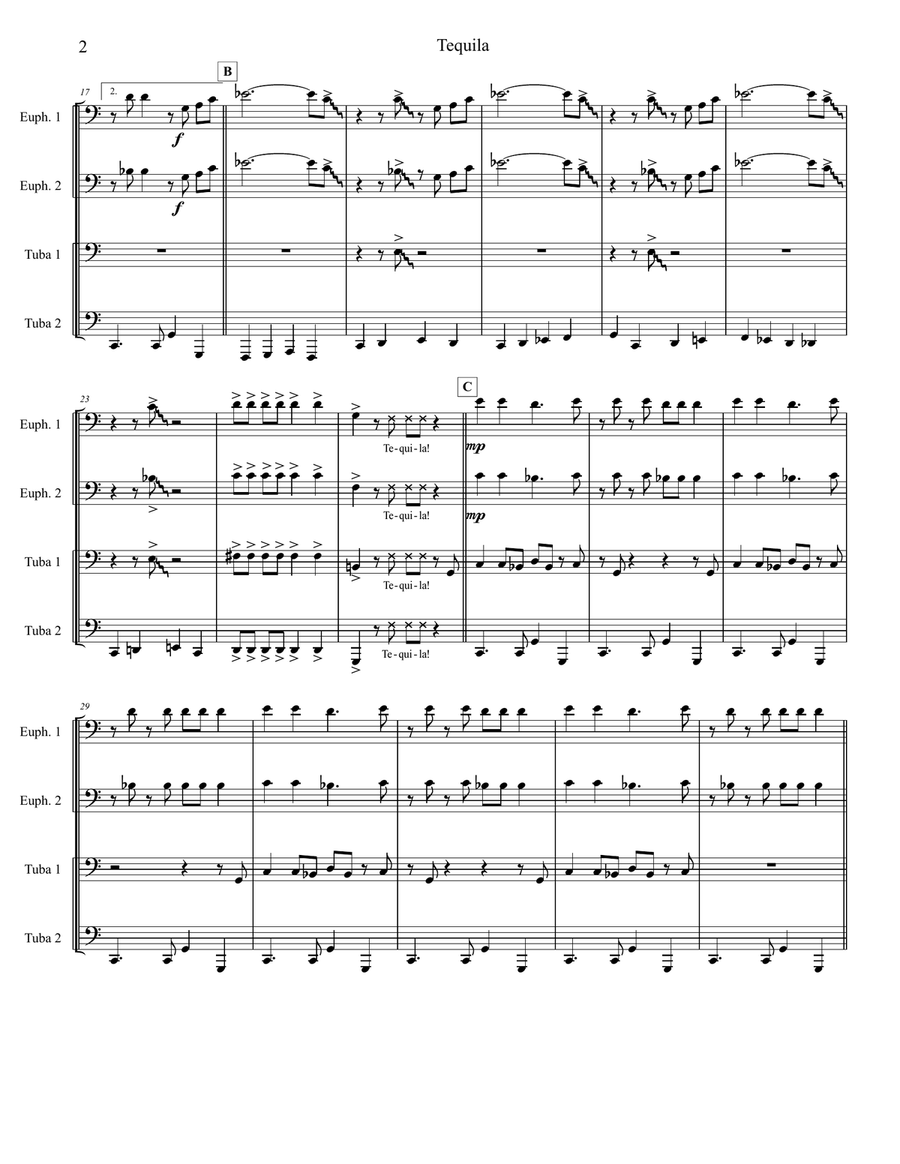Tequila Brass Ensemble scores gallery preview page 2