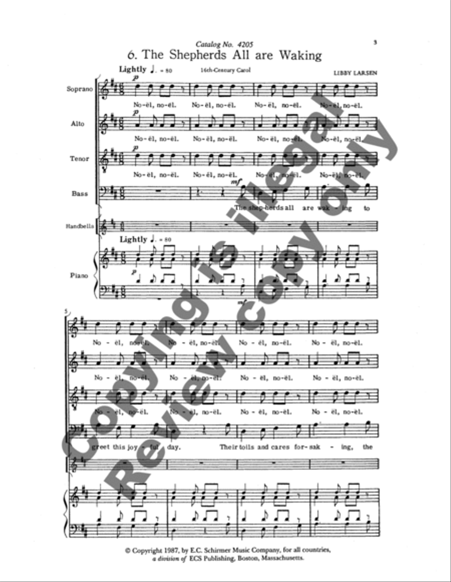 Ringeltänze 6. The Shepherds All Are Waking (Choral Score)