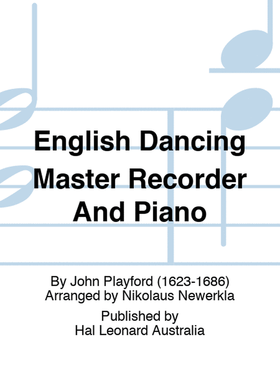 English Dancing Master Recorder And Piano