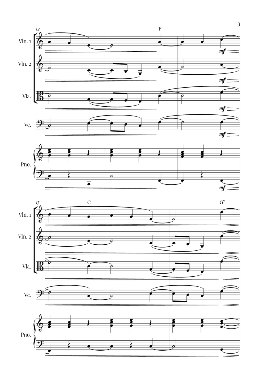 Silent Night String Quartet scores gallery preview page 3
