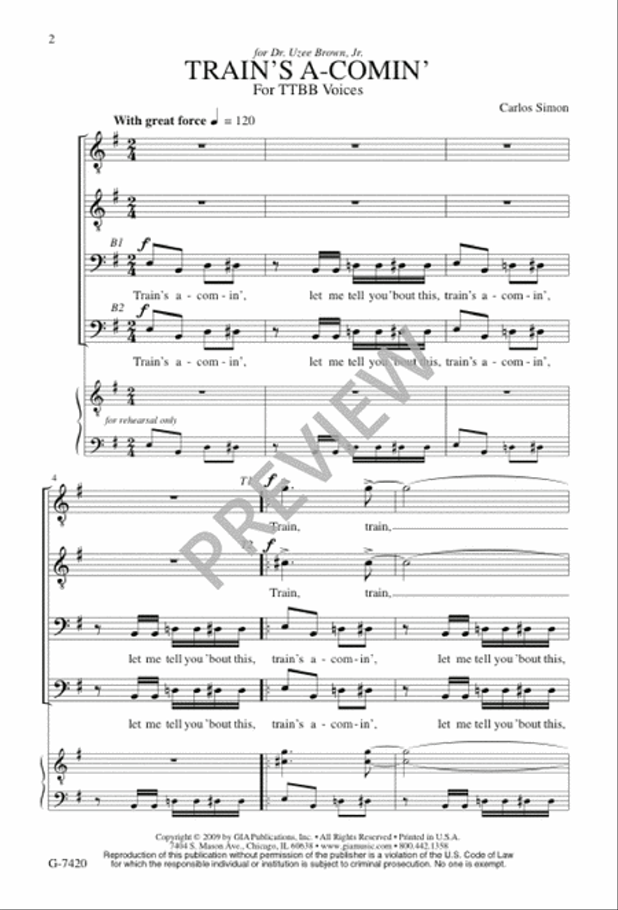Train's a-Comin' TTBB scores gallery preview page 2