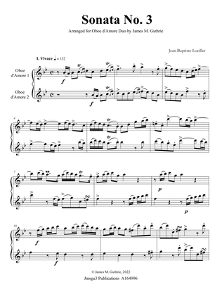 Loeillet: Sonata No. 3 for Oboe d’Amore Duo