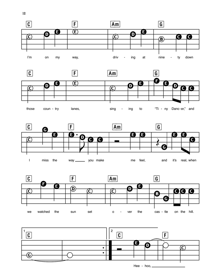 Castle On The Hill Castle On The Hill Electronic Keyboard scores gallery preview page 3