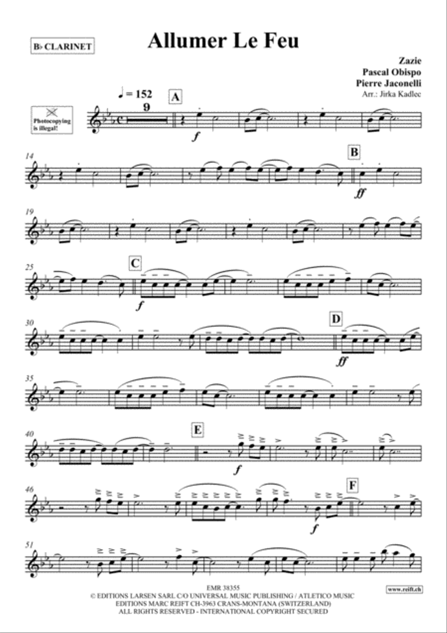 Allumer Le Feu Allumer Le Feu Clarinet Solo scores gallery preview page 2