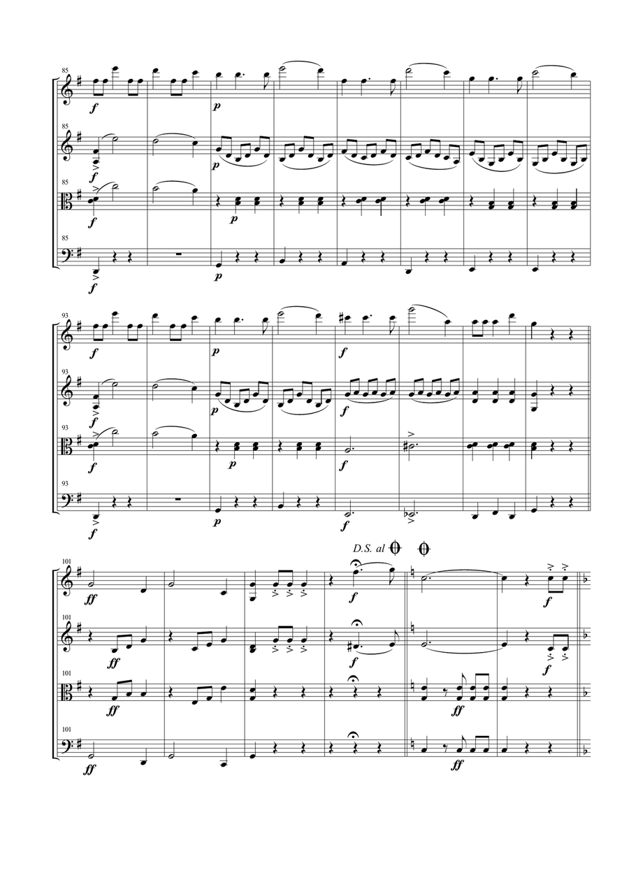 Wiener Blut for String Quartet String Quartet scores gallery preview page 5