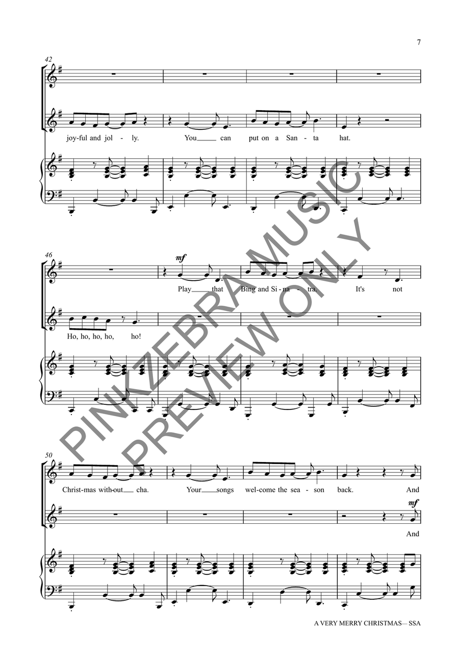 A Very Merry Christmas (SSA) SSA scores gallery preview page 8