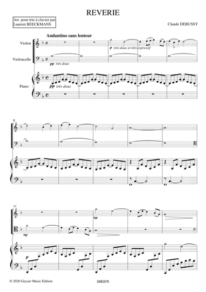 Claude Debussy - Rêverie - for piano trio