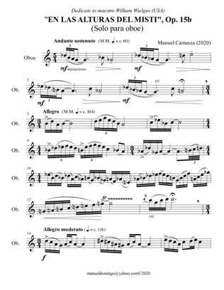"En las Alturas del Misti", Op. 15b (Solo for Oboe) - Segunda versión