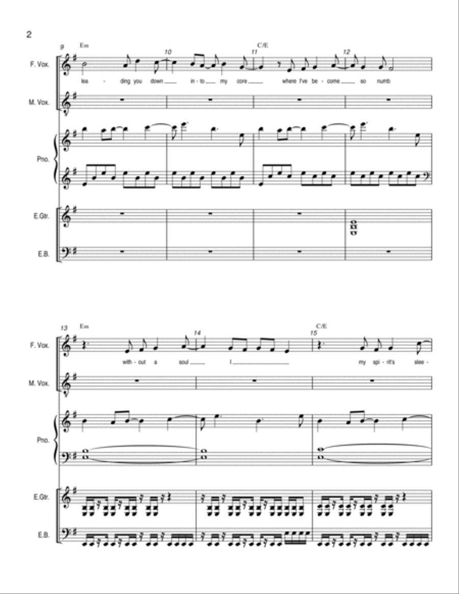Bring Me To Life Bring Me To Life Bass Voice scores gallery preview page 2