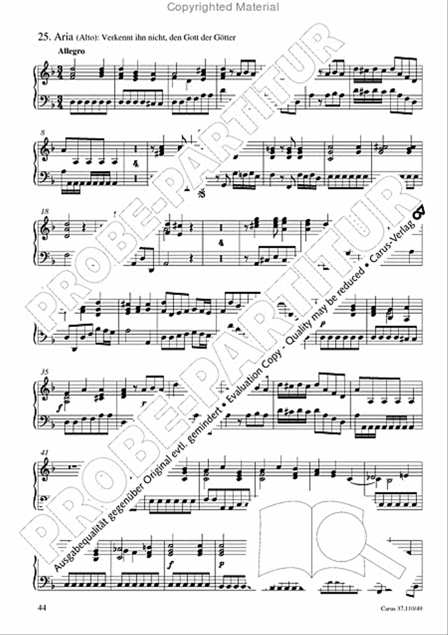 Markuspassion. Werkausgabe Reihe 1, Bd. 7 (Homilius) Organ scores gallery preview page 45