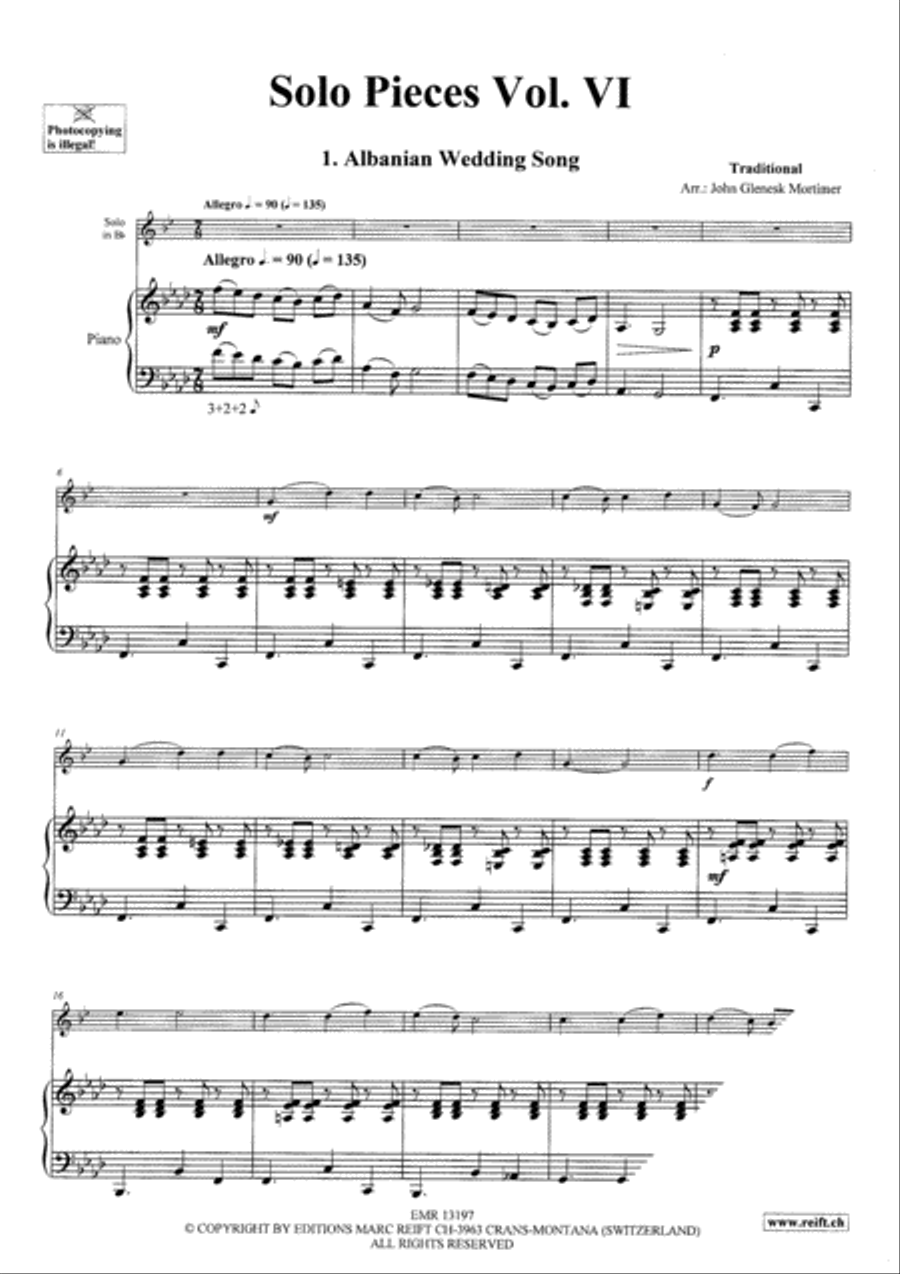 Solo Pieces Vol. 6 Clarinet Solo scores gallery preview page 3