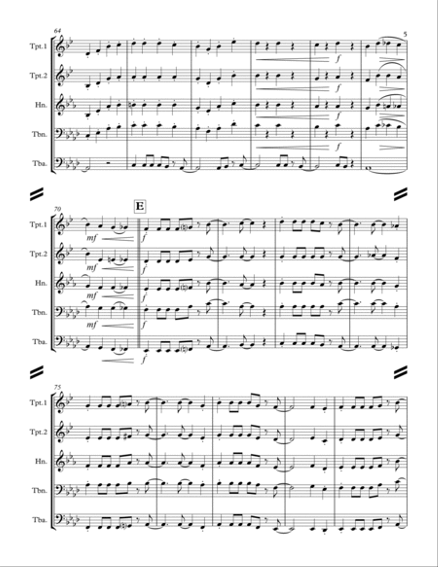 This Little light of Mine (for Brass Quintet) Brass Quintet scores gallery preview page 6