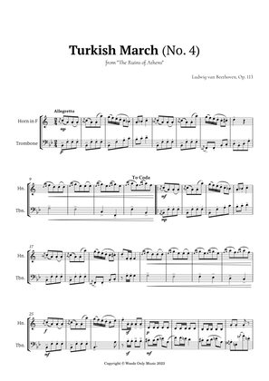 Book cover for Turkish March by Beethoven for French Horn and Trombone Duet