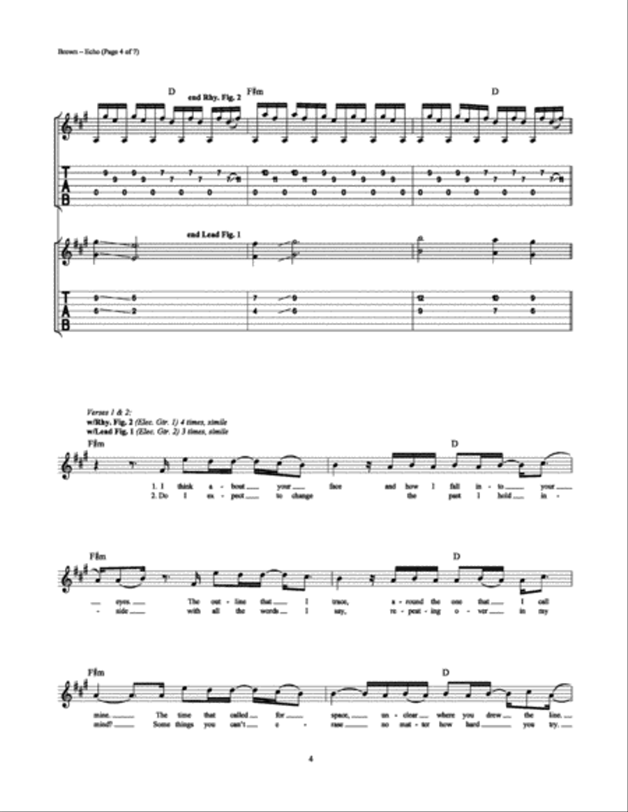Echo Electric Guitar scores gallery preview page 4