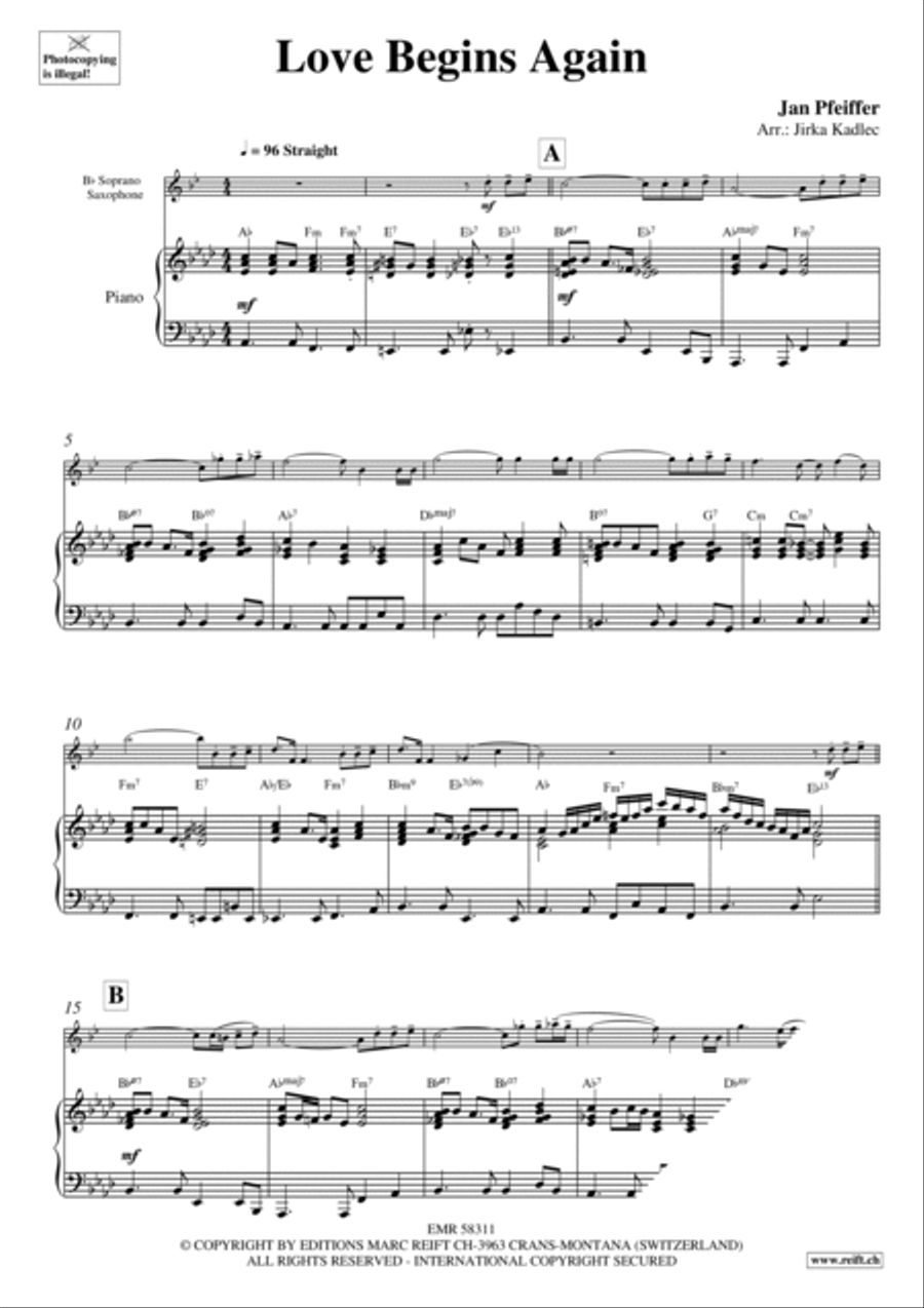 Love Begins Again Soprano Saxophone scores gallery preview page 4