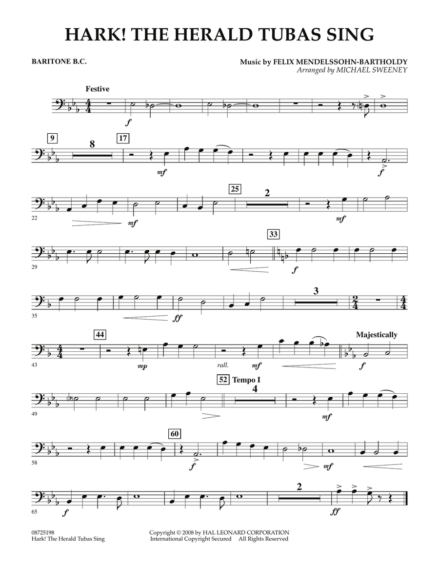 Hark! The Herald Tubas Sing - Baritone B.C. Concert Band scores gallery preview page 1