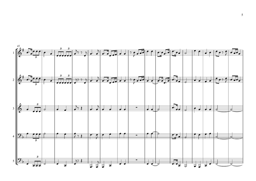Macao Special Administrative Region of the People's Republic of China Regional Anthem for Brass Brass Ensemble scores gallery preview page 5
