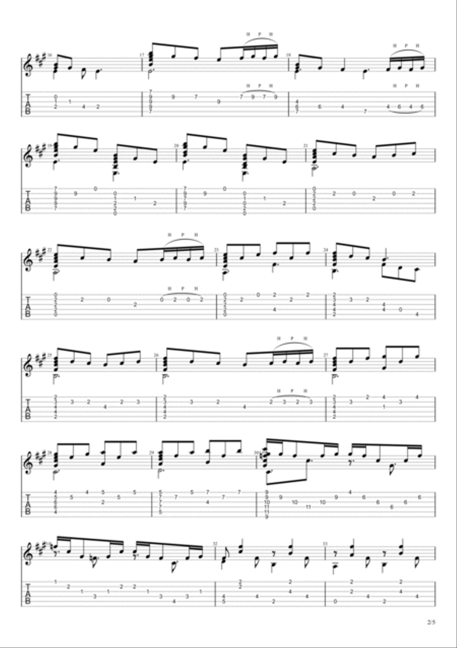 Peer Gynt - Suite No. 1, Op. 46 - I. Morning Mood (Edvard Grieg) Acoustic Guitar scores gallery preview page 2