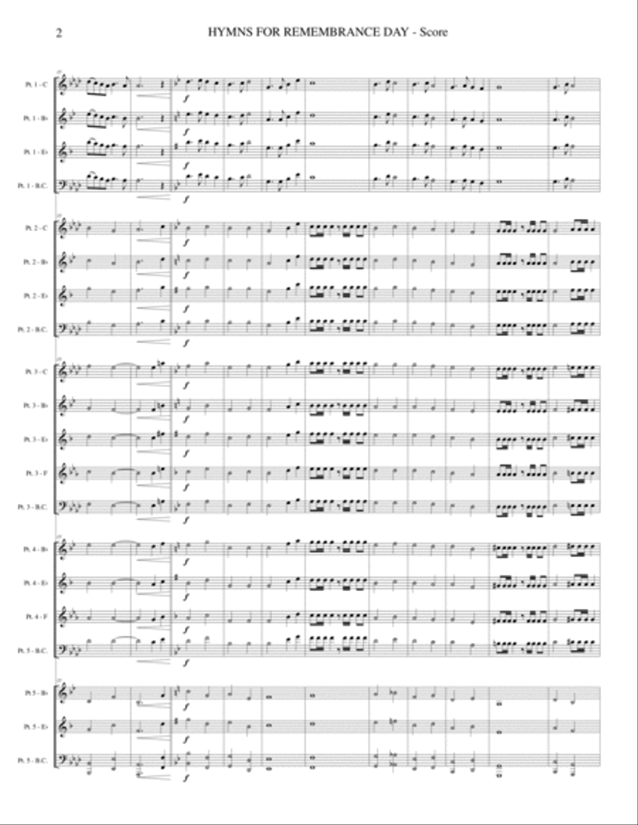 Hymns for Remembrance Day - Flex-Band Concert Band scores gallery preview page 3