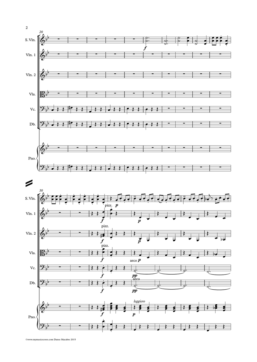 Danse Macabre Op. 40 for String Orchestra String Orchestra scores gallery preview page 3