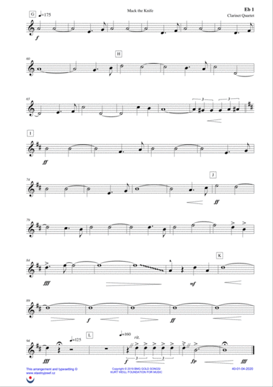 Mack The Knife Woodwind Quartet scores gallery preview page 5