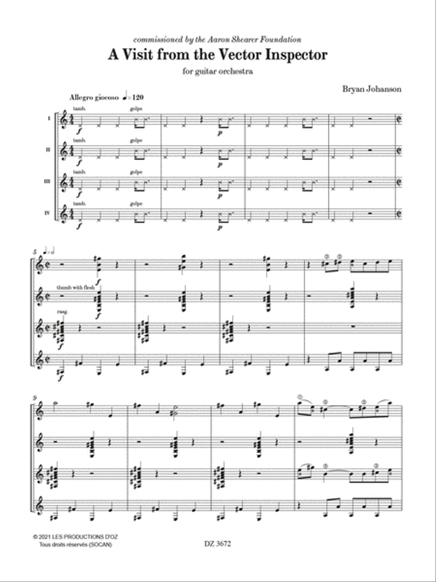 A Visit from the Vector Inspector Guitar Ensemble scores gallery preview page 2