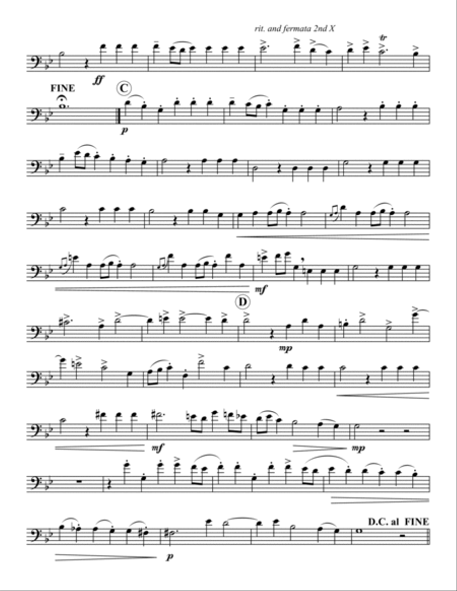 Hornpipe, from Water Music Suite No. 2 Trombone scores gallery preview page 5