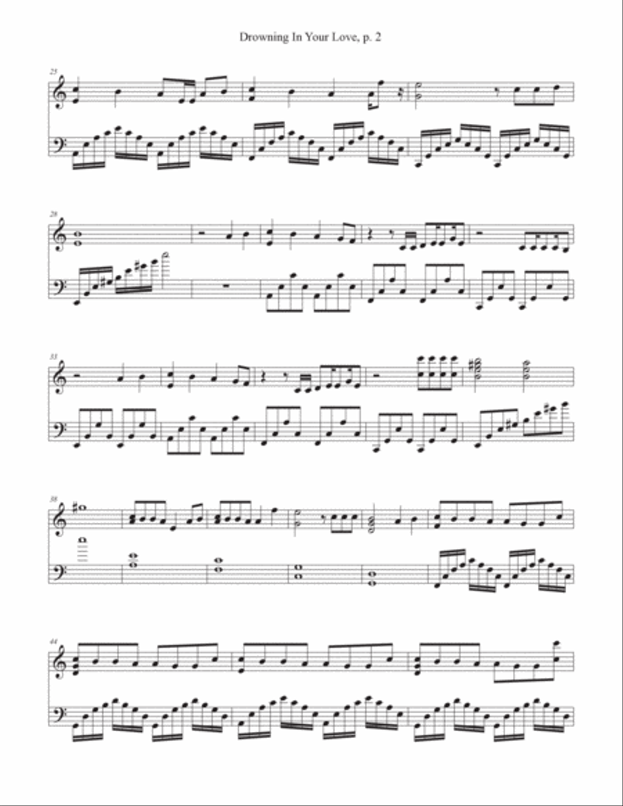 Drowning In Your Love Piano Solo scores gallery preview page 2