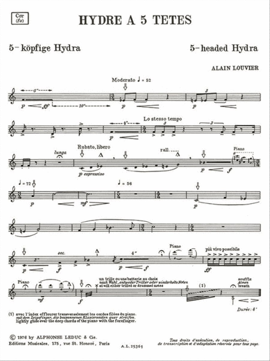 L'hydre A Cinq Tetes (saxophone-alto & Piano) Saxophone scores gallery preview page 2