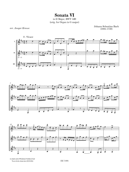 Six Trio Sonatas, Sonata VI