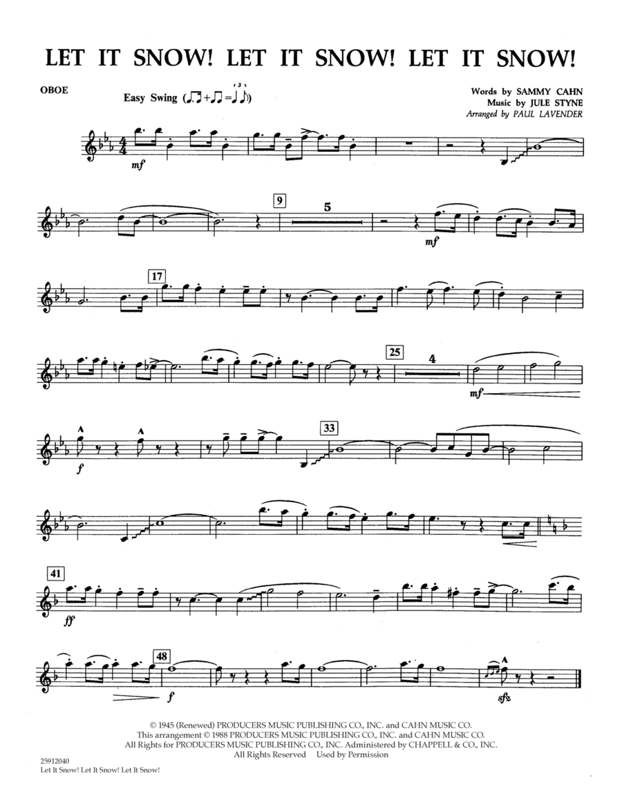Let It Snow! Let It Snow! Let It Snow! - Oboe Concert Band scores gallery preview page 1