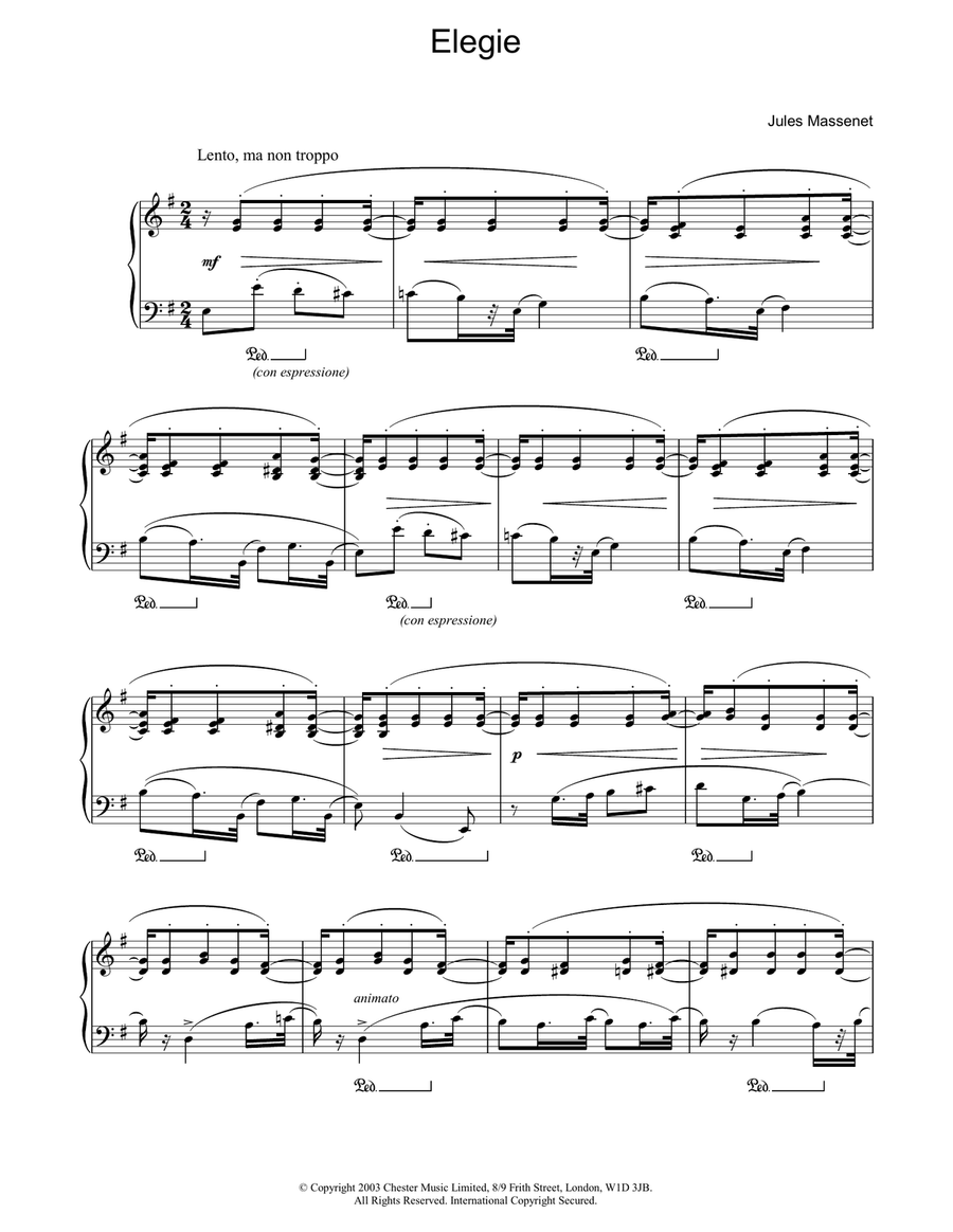Elegie Elegie Piano Solo scores gallery preview page 1
