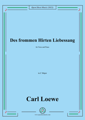 Book cover for Loewe-Des frommen Hirten Liebessang,in C Major