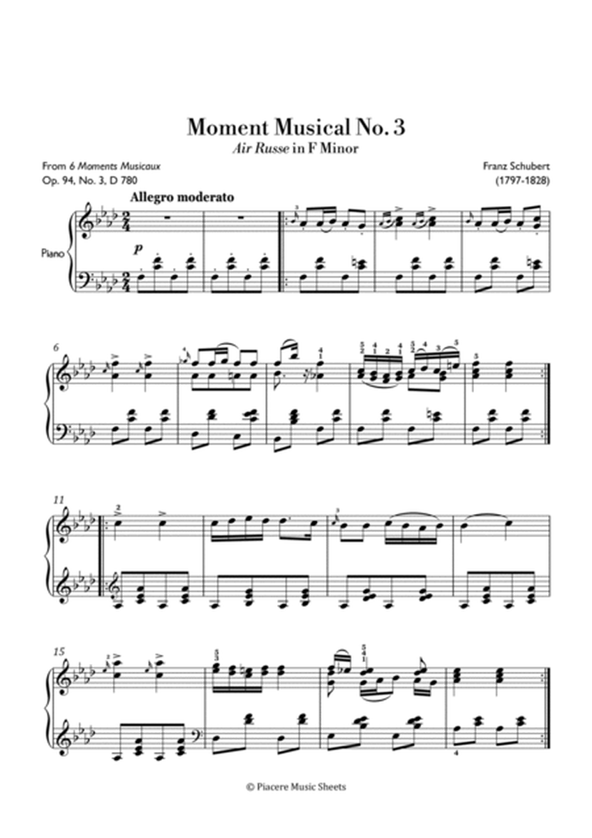 Schubert - Moment Musical No. 3 - Advanced image number null