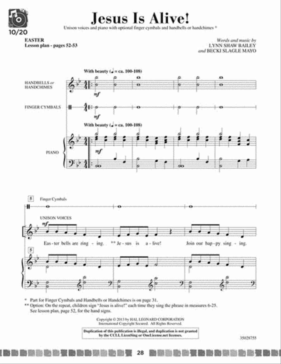 Sing and Celebrate 2! Sacred Songs for Young Voices Unison Choir scores gallery preview page 4
