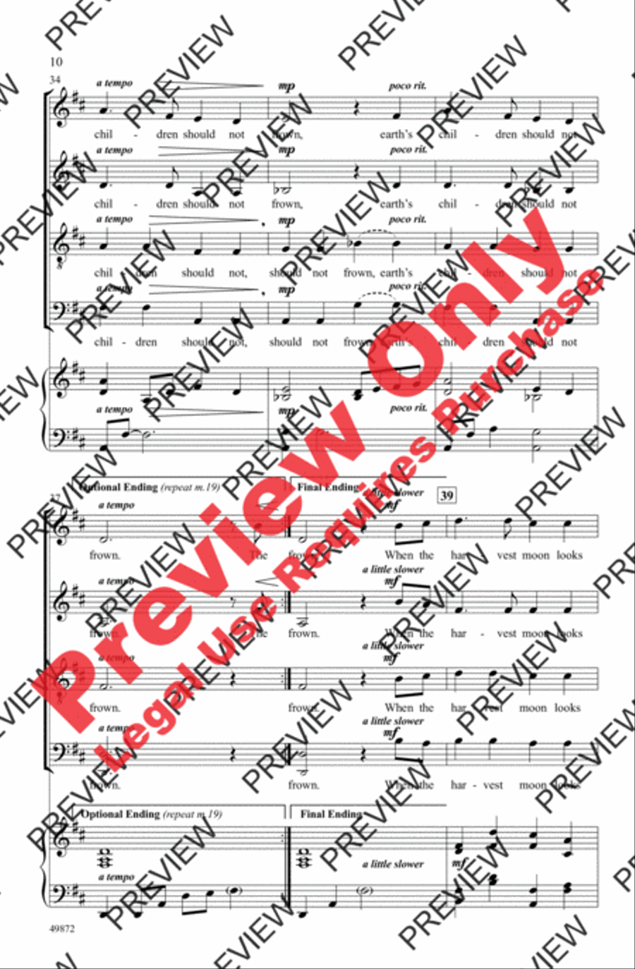 Autumn Vesper 4-Part scores gallery preview page 10