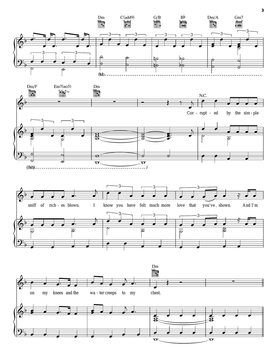 Thistle And Weeds Piano, Vocal, Guitar scores gallery preview page 3