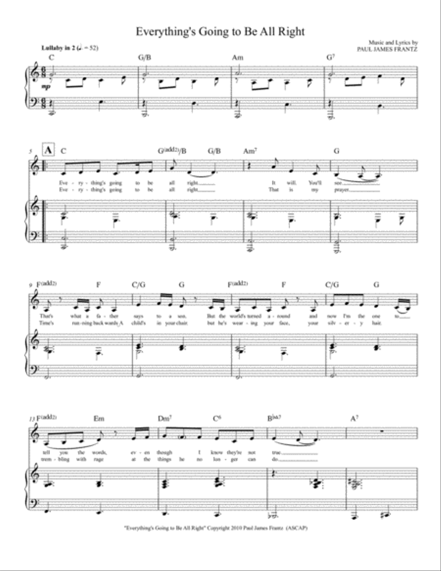 Everything's Going to be All Right (Starting Key: C Major) Voice scores gallery preview page 2