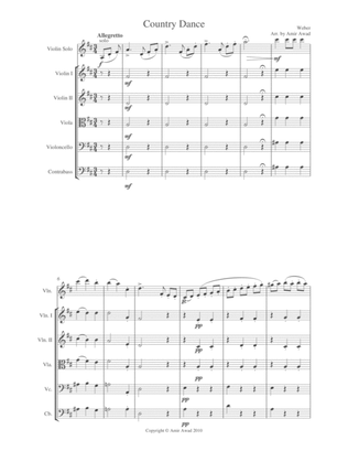 Book cover for Carl Maria Von Webber: Country Dance/Ländlicher tanz for Violin solo and String Orchestra