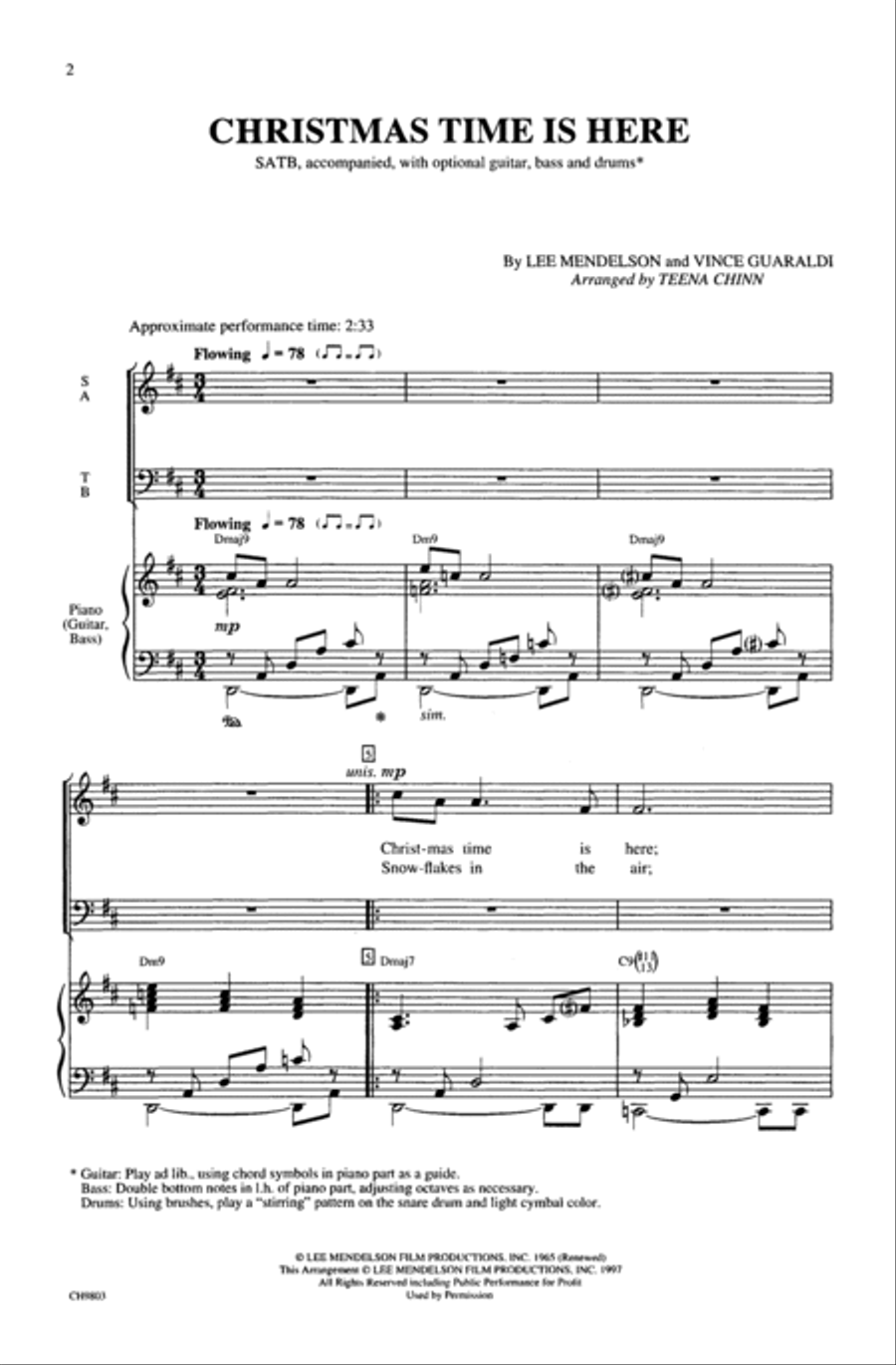 Christmas Time Is Here 4-Part scores gallery preview page 8