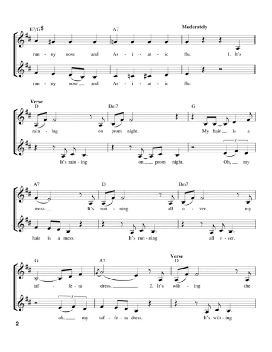 It's Raining On Prom Night Voice scores gallery preview page 2