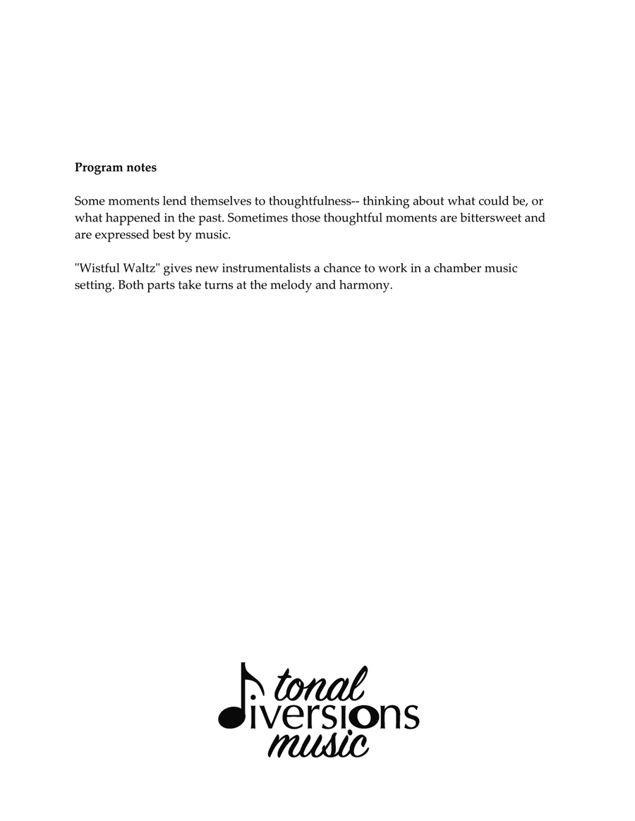 Wistful Waltz Woodwind Duet scores gallery preview page 2