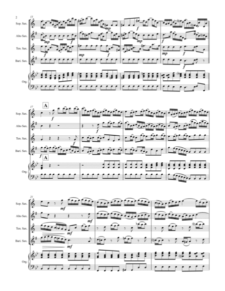 Bach - Brandenburg Concerto No. 6 (for Saxophone Quartet SATB and Optional Organ) image number null