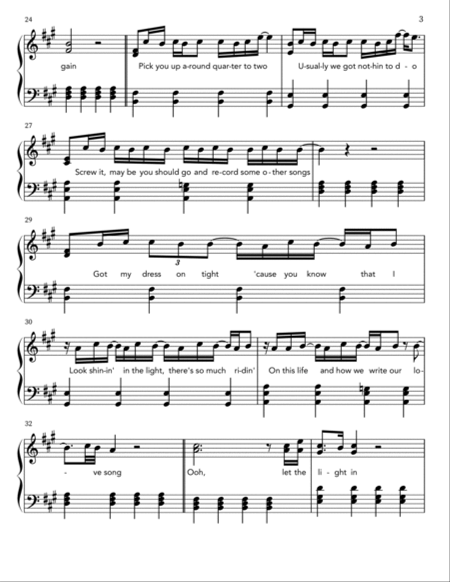 Let The Light In Piano scores gallery preview page 3