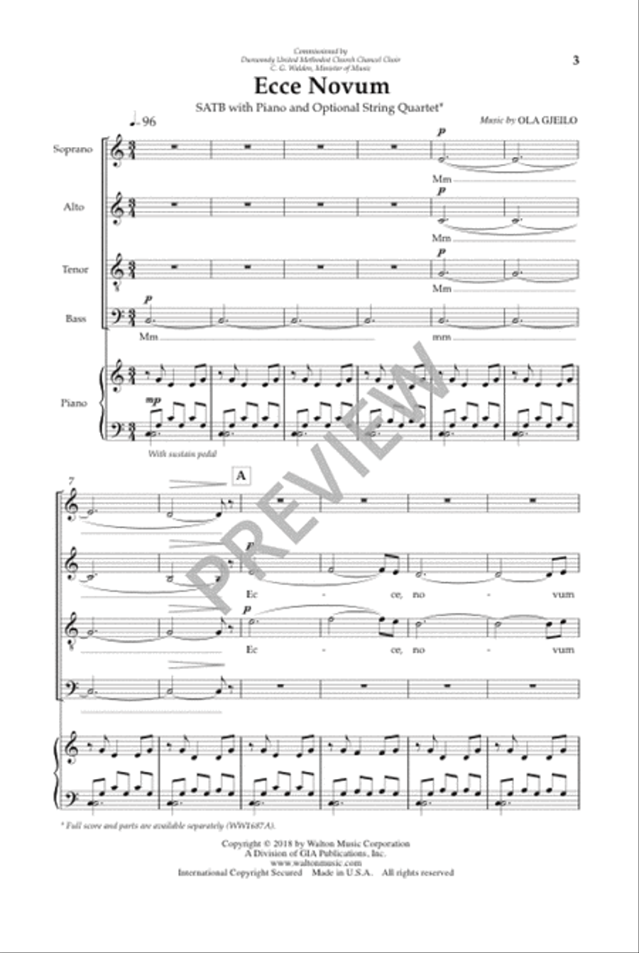 Ecce Novum (SATB) image number null