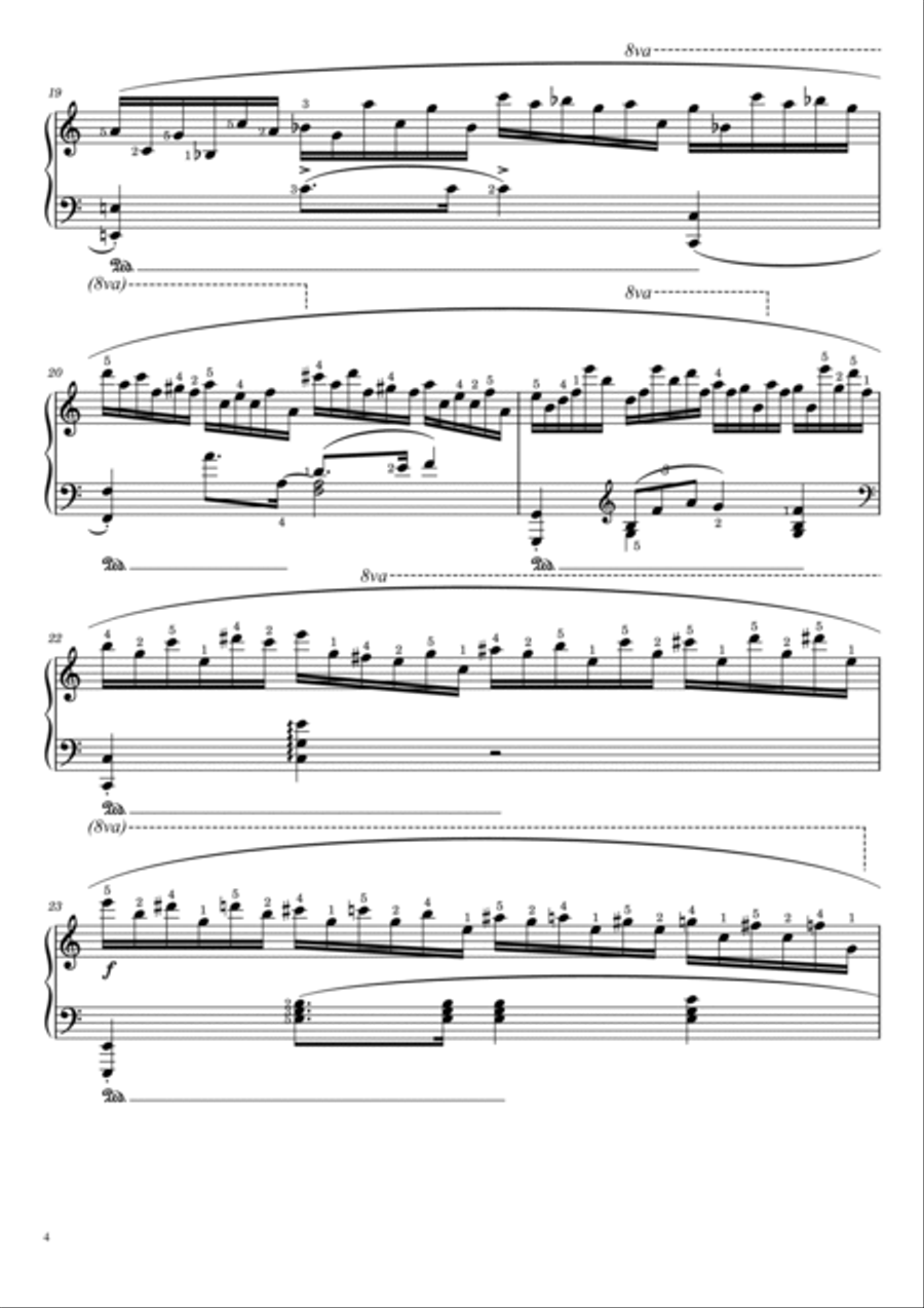 F. Chopin Etude Op.25 No.11 'Winter wind' (With Finger Number),Original Edition,For Piano Solo Piano Method scores gallery preview page 4