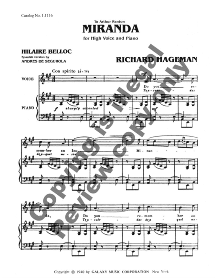 Miranda Miranda High Voice scores gallery preview page 3