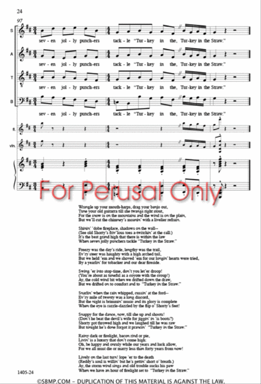 The Bunk-House Orchestra - SATB Octavo 4-Part scores gallery preview page 23