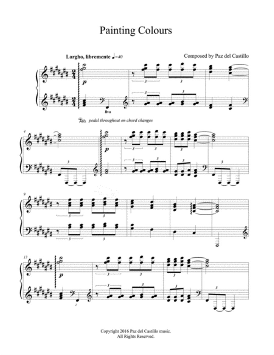 PAINTING COLORS PAINTING COLORS Piano Solo scores gallery preview page 1